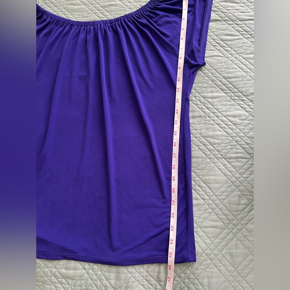 NWT Vintage Express Womens Blouse Small Purple Draped Off Shoulder Going Out Top - Picture 3 of 7